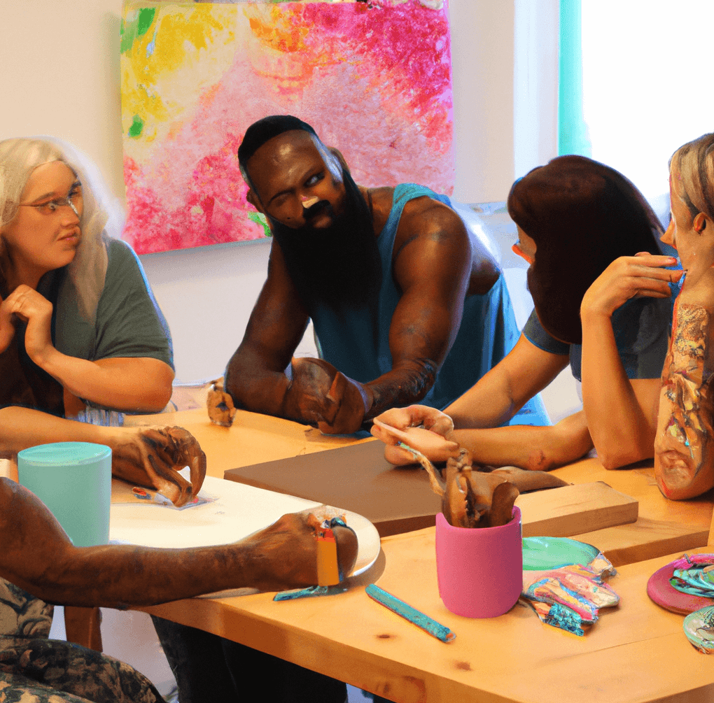 A photo of queer people doing an art therapy class in Manchester_wearehumans.digital