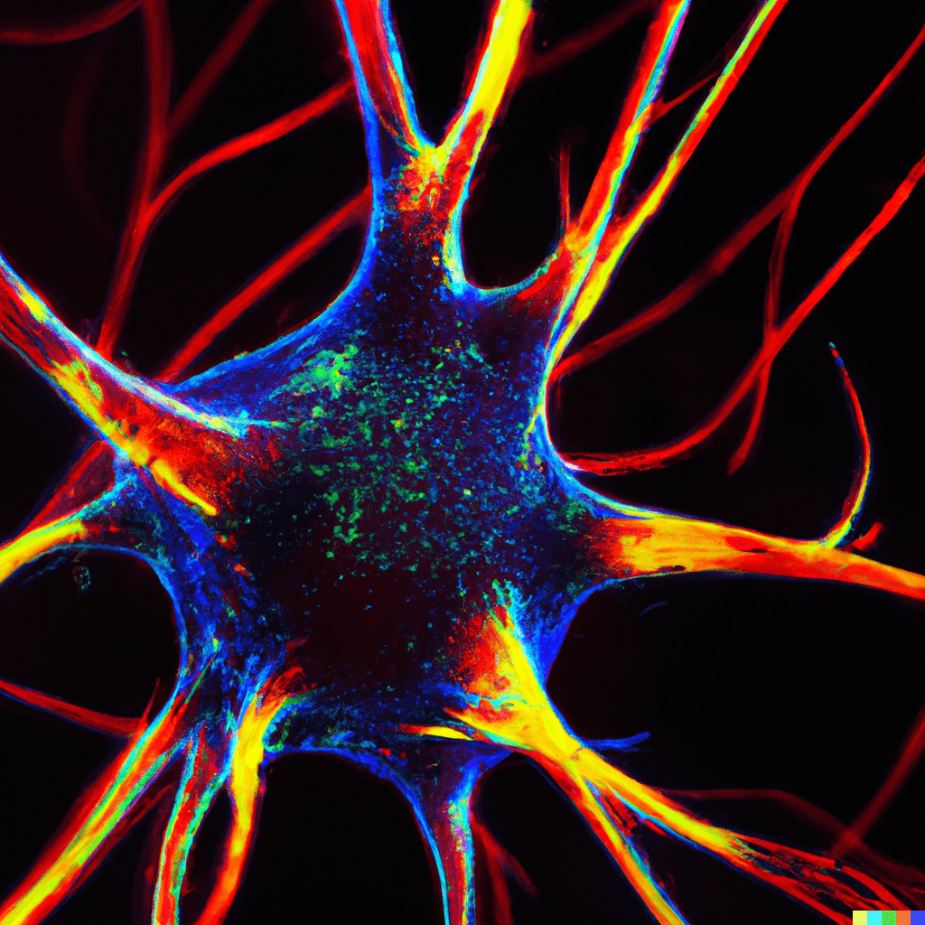 An image of neuronal activity firing between synapses in the brain, representing how anandamide supplements activate the endocannabinoid system and release serotonin and dopamine 2_wearehumans.digital