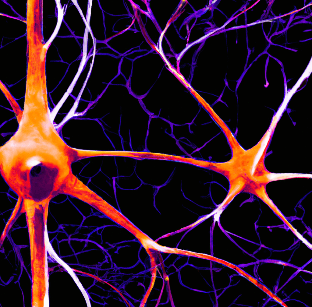 An image of neuronal activity firing between synapses in the brain, representing how anandamide supplements activate the endocannabinoid system and release serotonin and dopamine_wearehumans.digital
