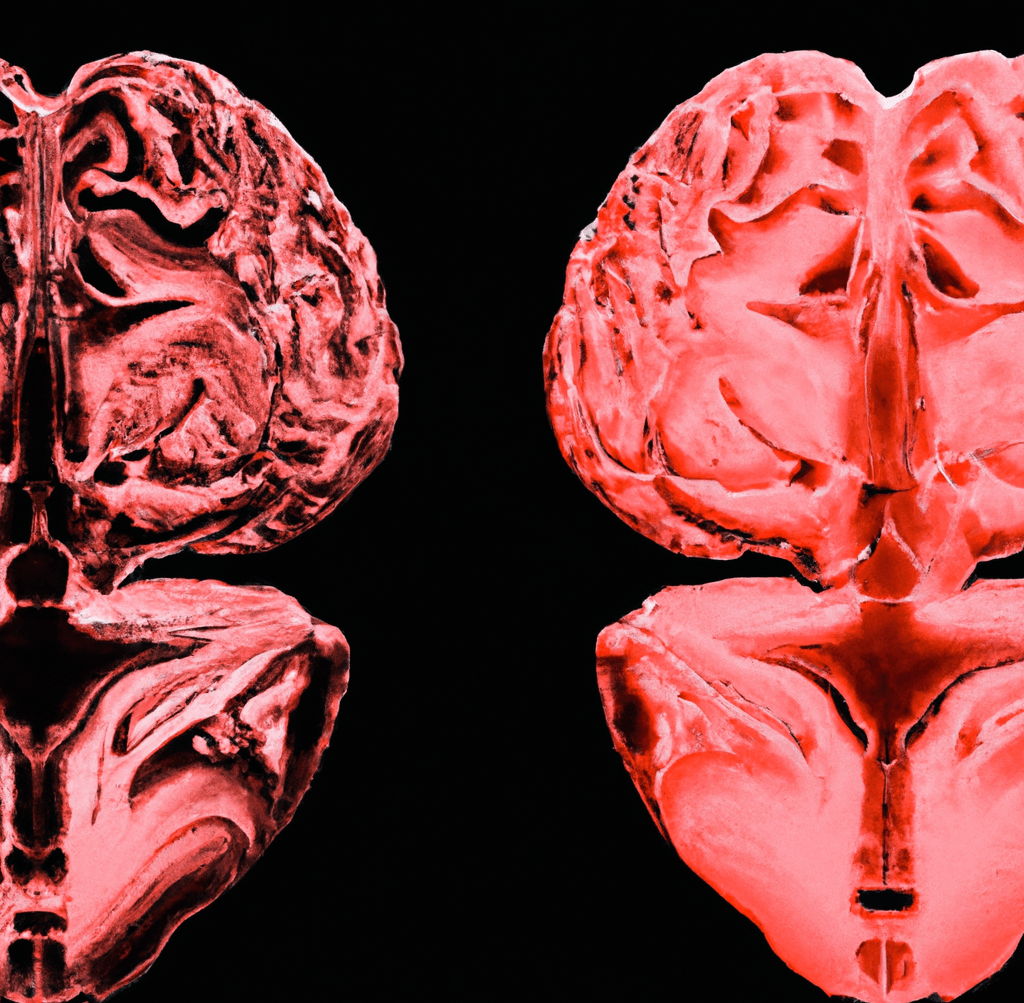 An image of two brain scans side by side, showing comparative effects that cortisol can have on the brain_Know which supplements can help reduce cortisol levels_wearehumans.digital